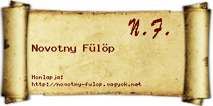 Novotny Fülöp névjegykártya